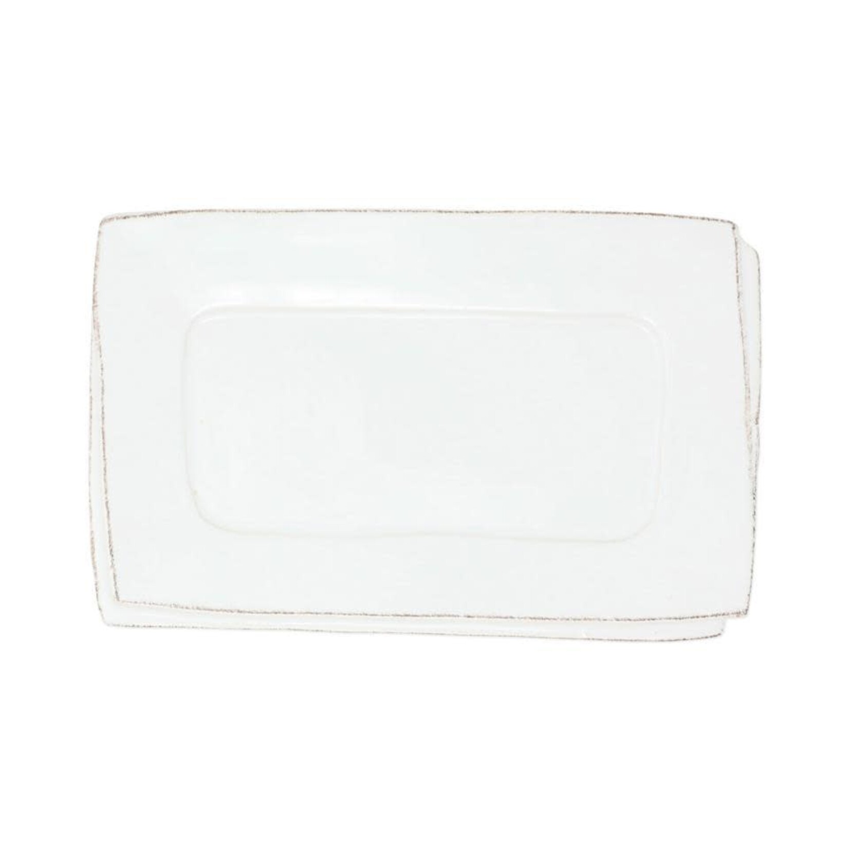 VIETRI Lastra White Small Rectangular Tray