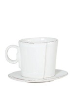 VIETRI Lastra White Espresso Cup & Saucer