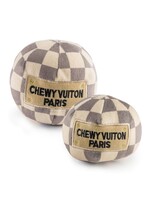 Haute Diggity Dog Checker Chewy Vuiton Ball Squeaker Dog Toy | Small