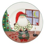 VIETRI Old St. Nick Rimmed Round Platter w/ Wreath