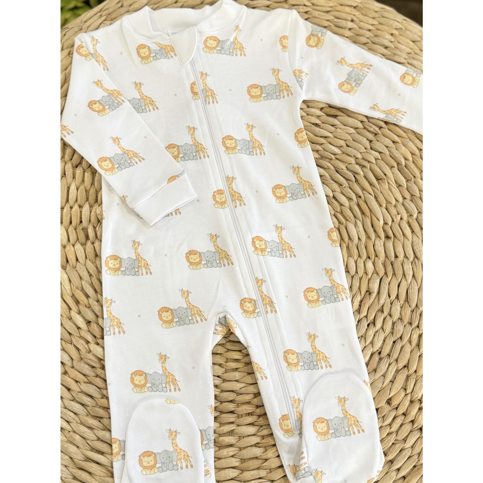 LydaBaby Baby Safari Animals Zipper Footie