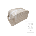 TRVL Design Stowaway Toiletry Bag - Gingham Khaki