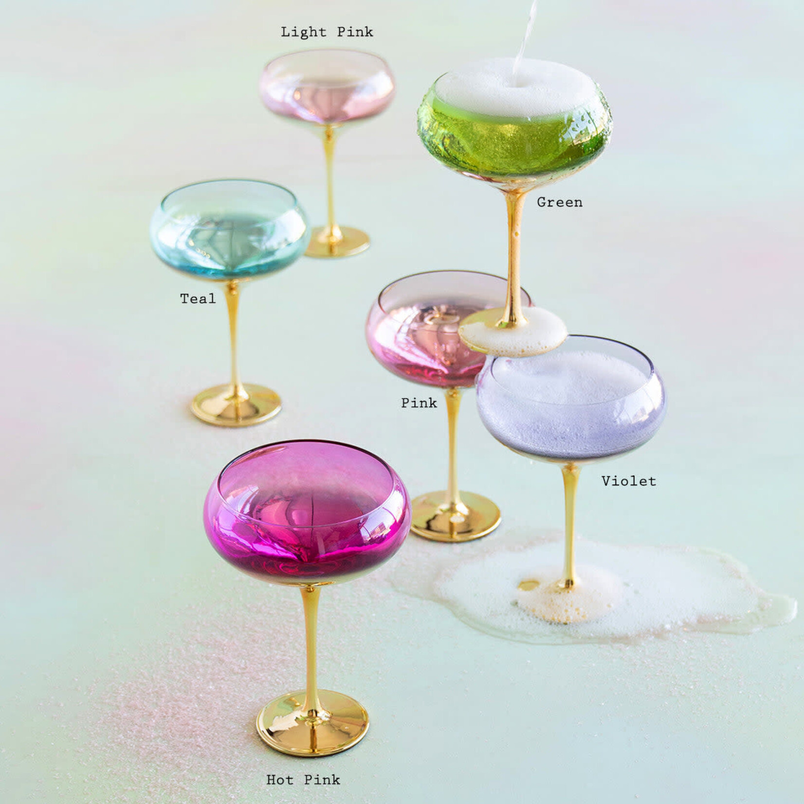 Glitterville Gilded Glass Coupe, 7"