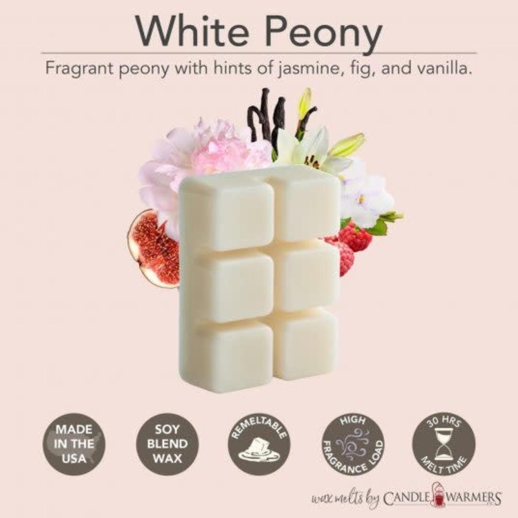 Candle Warmers 2.5 oz Wax Melt White Peony