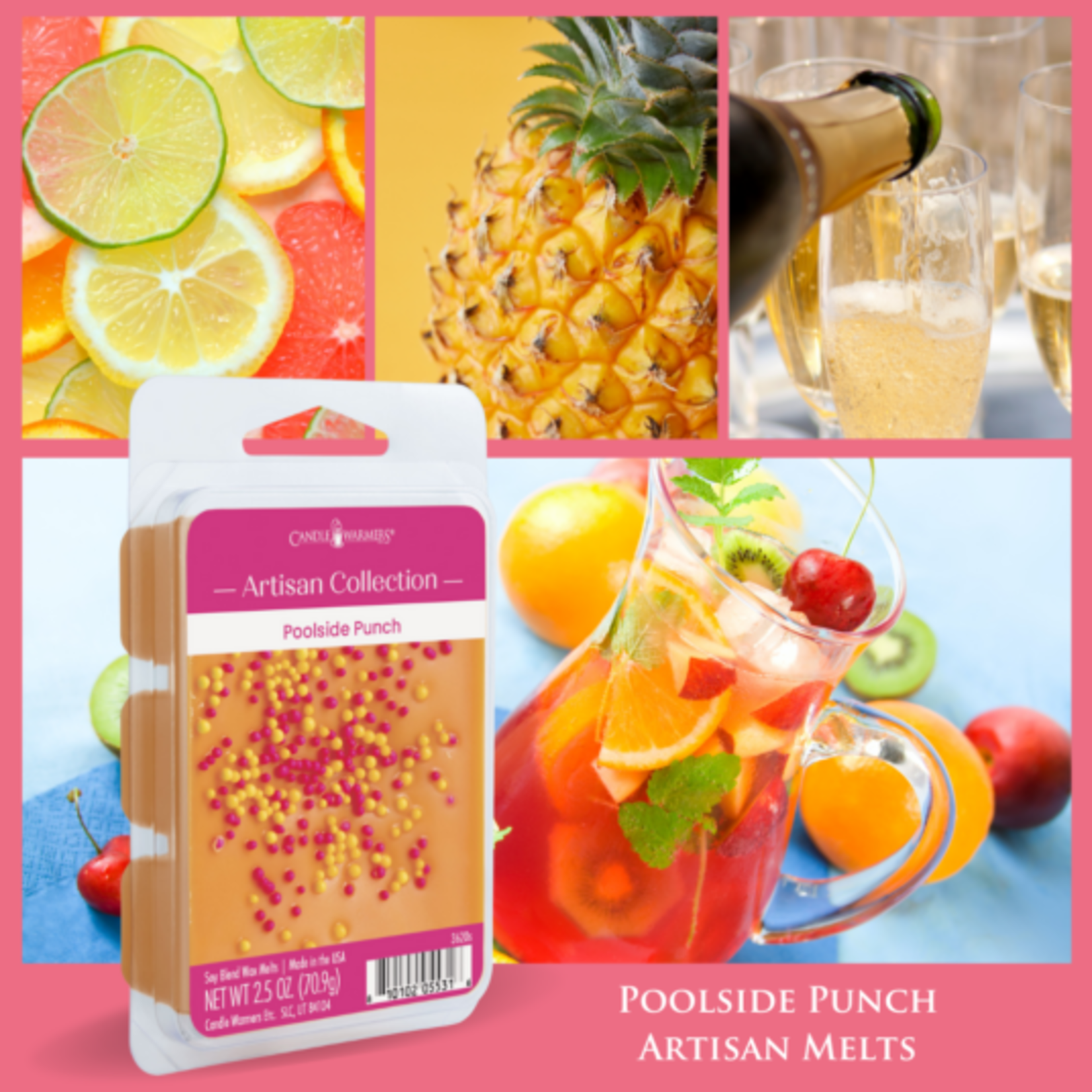 Candle Warmers 2.5 oz Artisan Wax Melt Poolside Punch