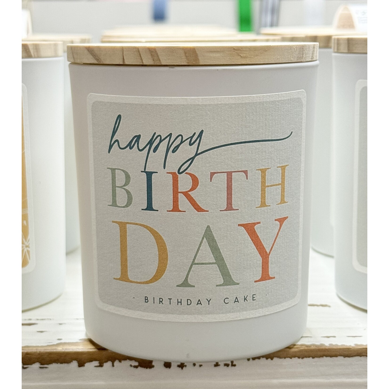 Sincere Surroundings Happy Birthday Colorful Candle - Birthday Cake