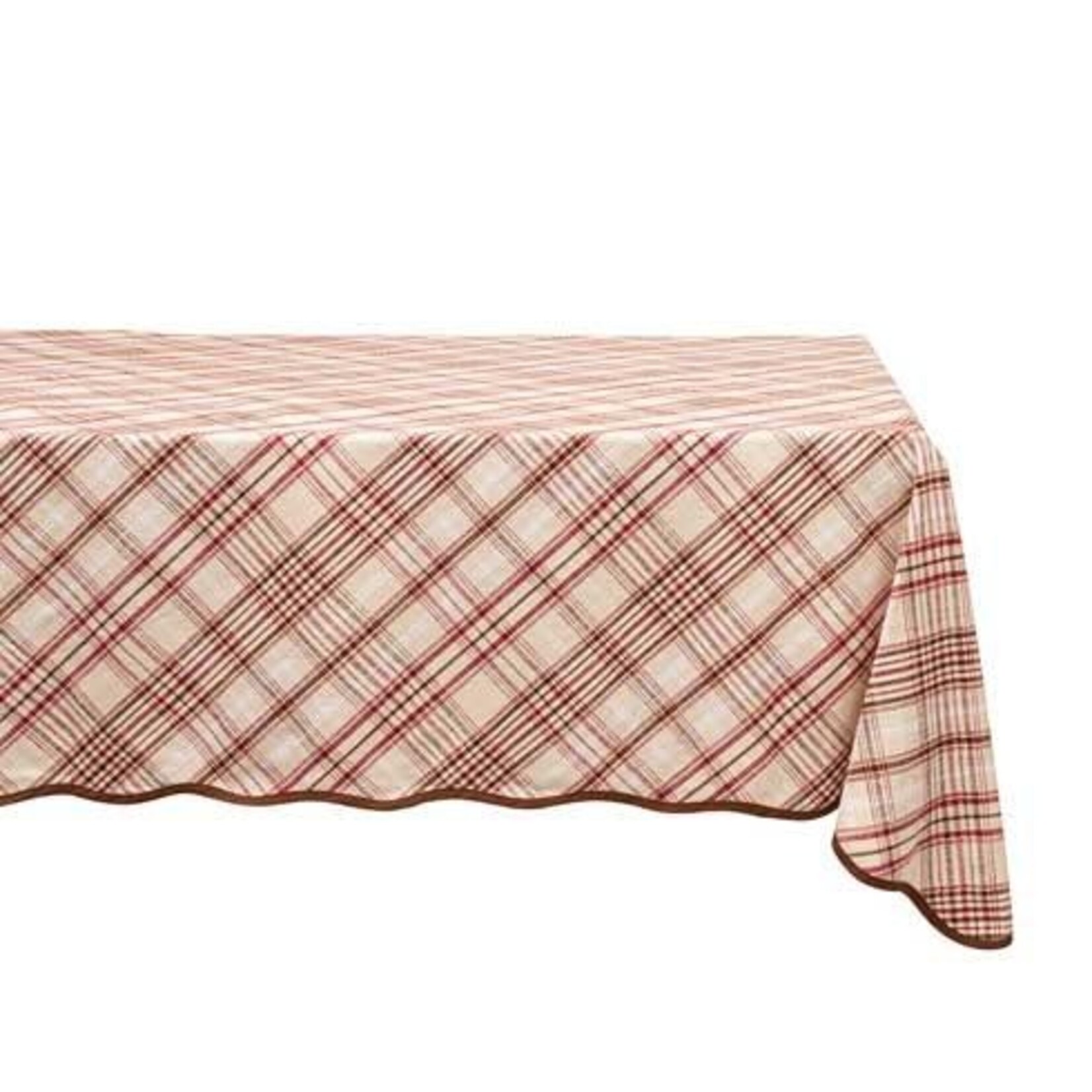 Juliska Harvest Tartan 60" x 120" Tablecloth - Mulberry/Brown