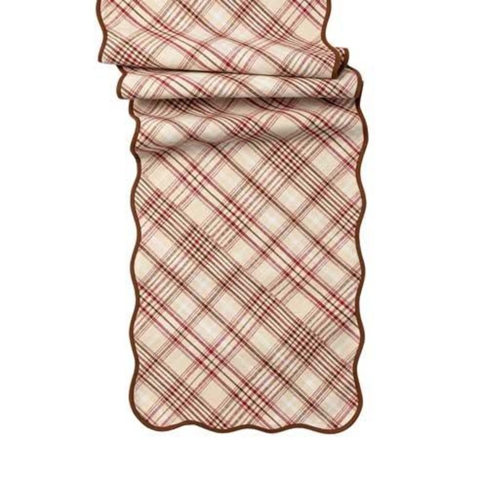 Juliska Harvest Tartan 18" x 90" Runner - Mulberry/Brown