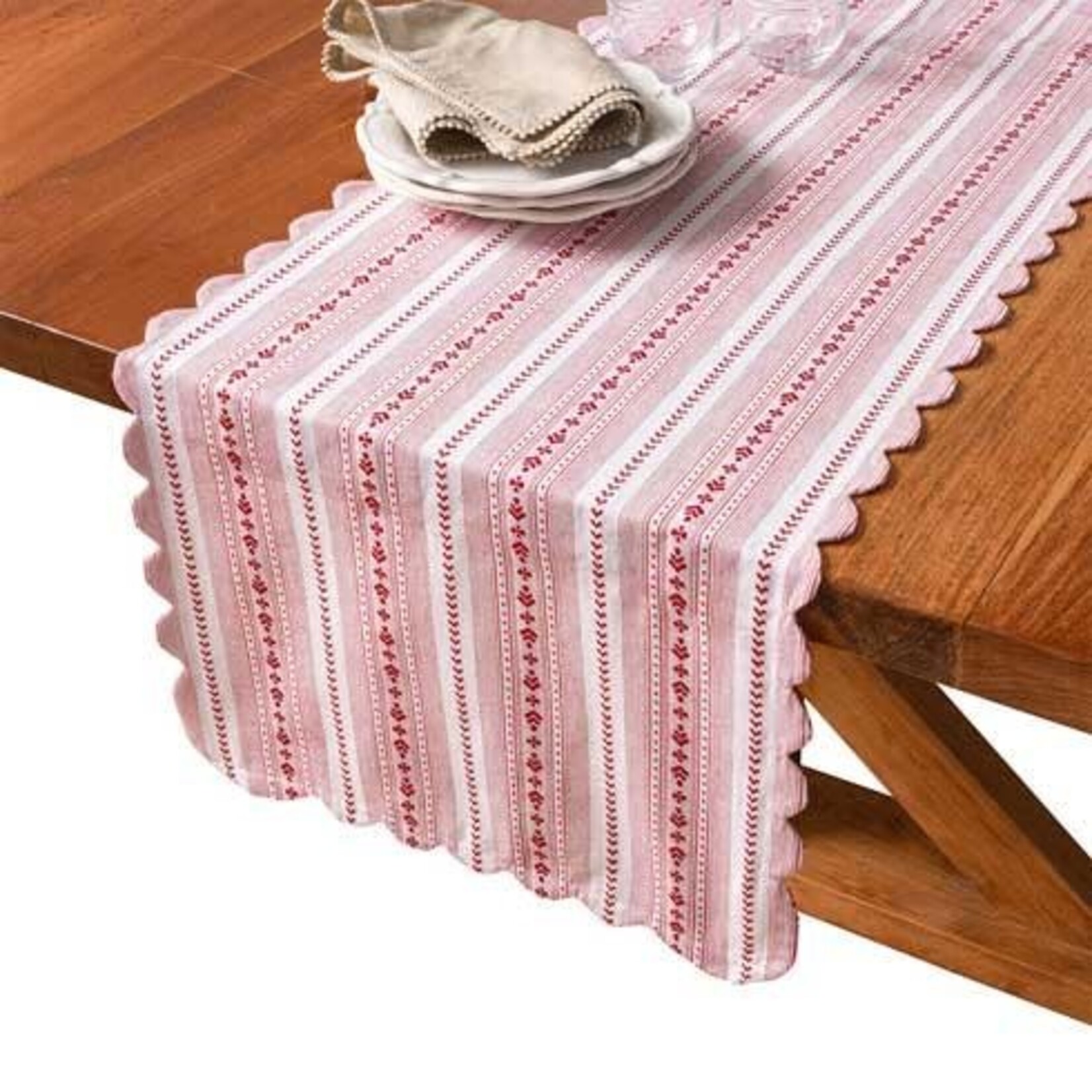 Juliska Villa Stripe 18" x 90" Runner - Red/White