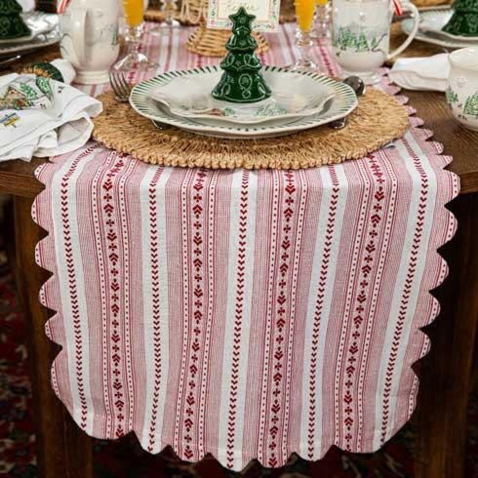 Juliska Villa Stripe 18" x 90" Runner - Red/White