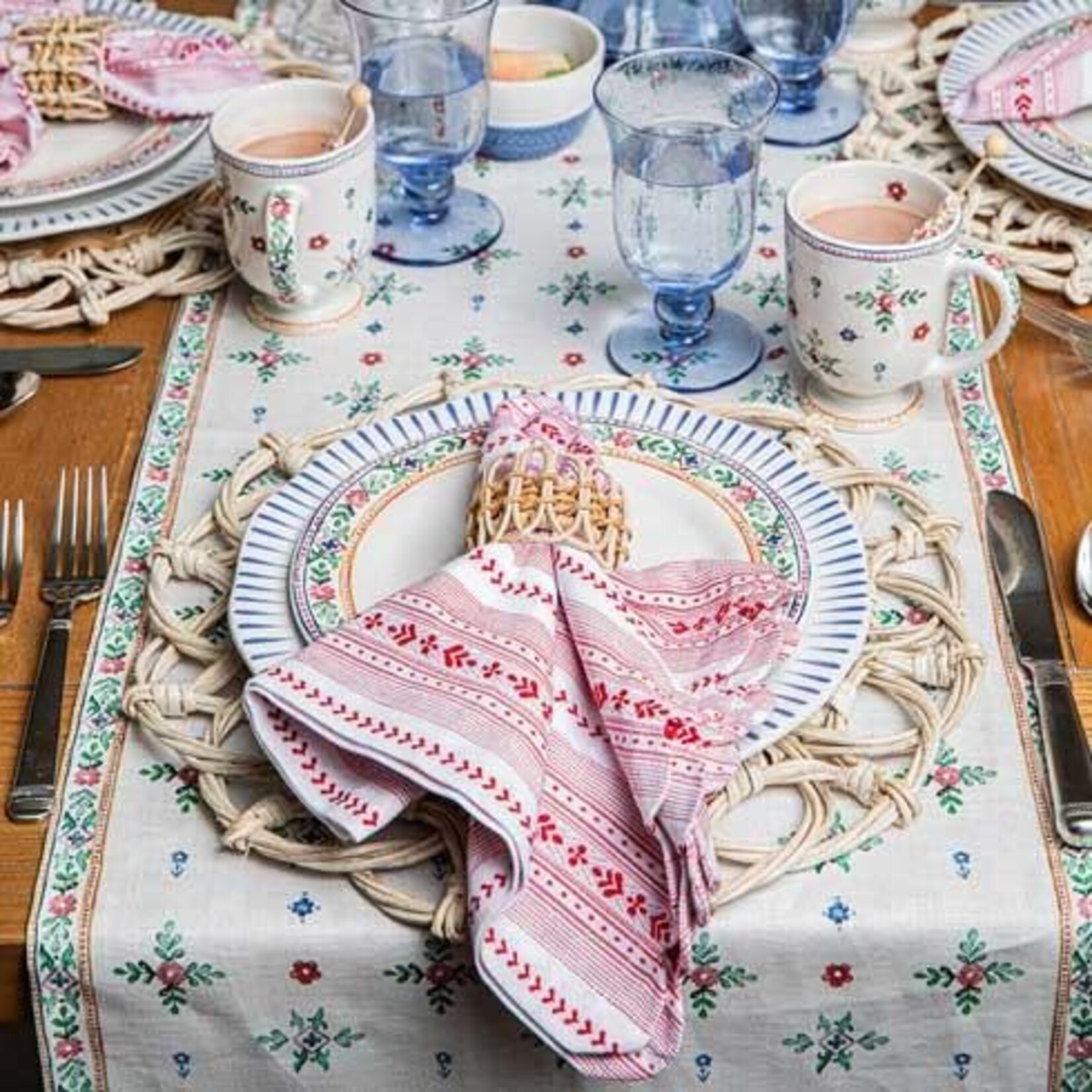 Juliska Villa Stripe Napkin - Red/White