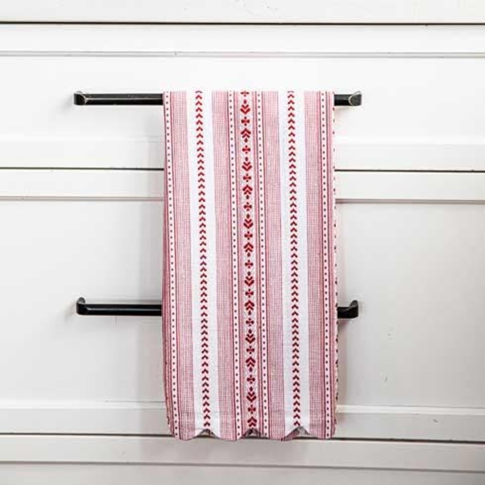 Juliska Villa Stripe Kitchen Towel Set/2 - Red/White