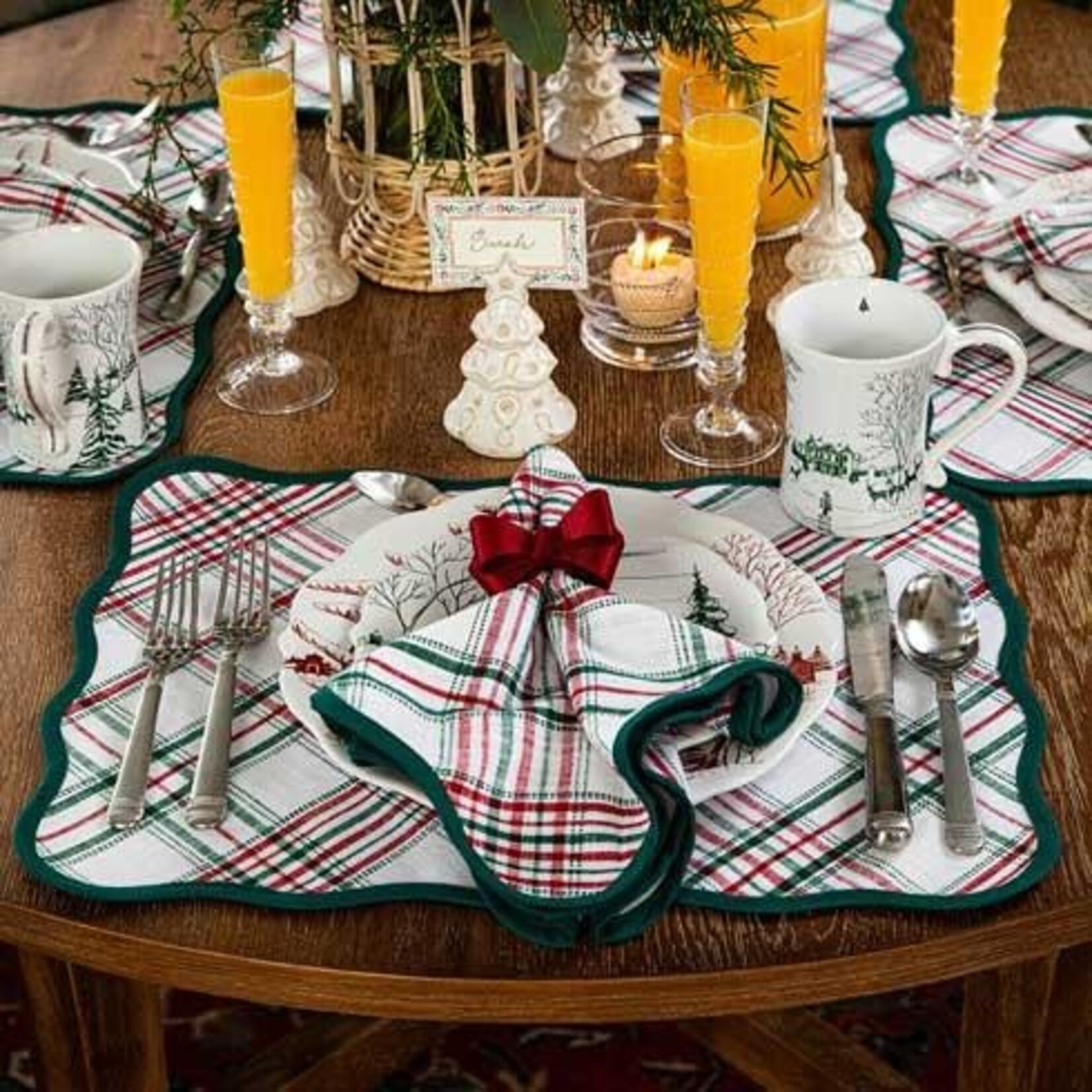 Juliska Merry Tartan Napkin - Red/Green