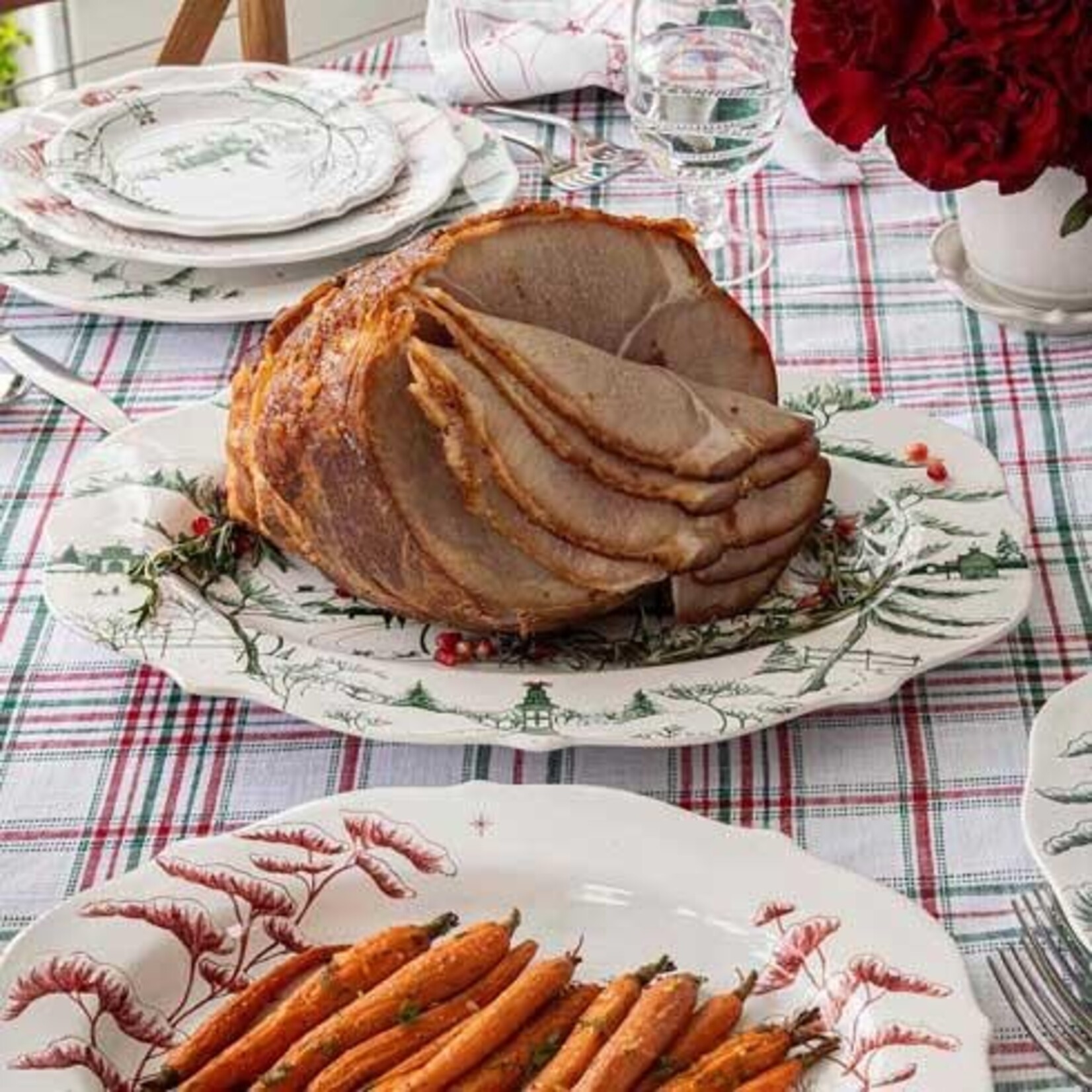 Juliska Country Estate Winter Frolic 18" Serving Platter - Evergreen