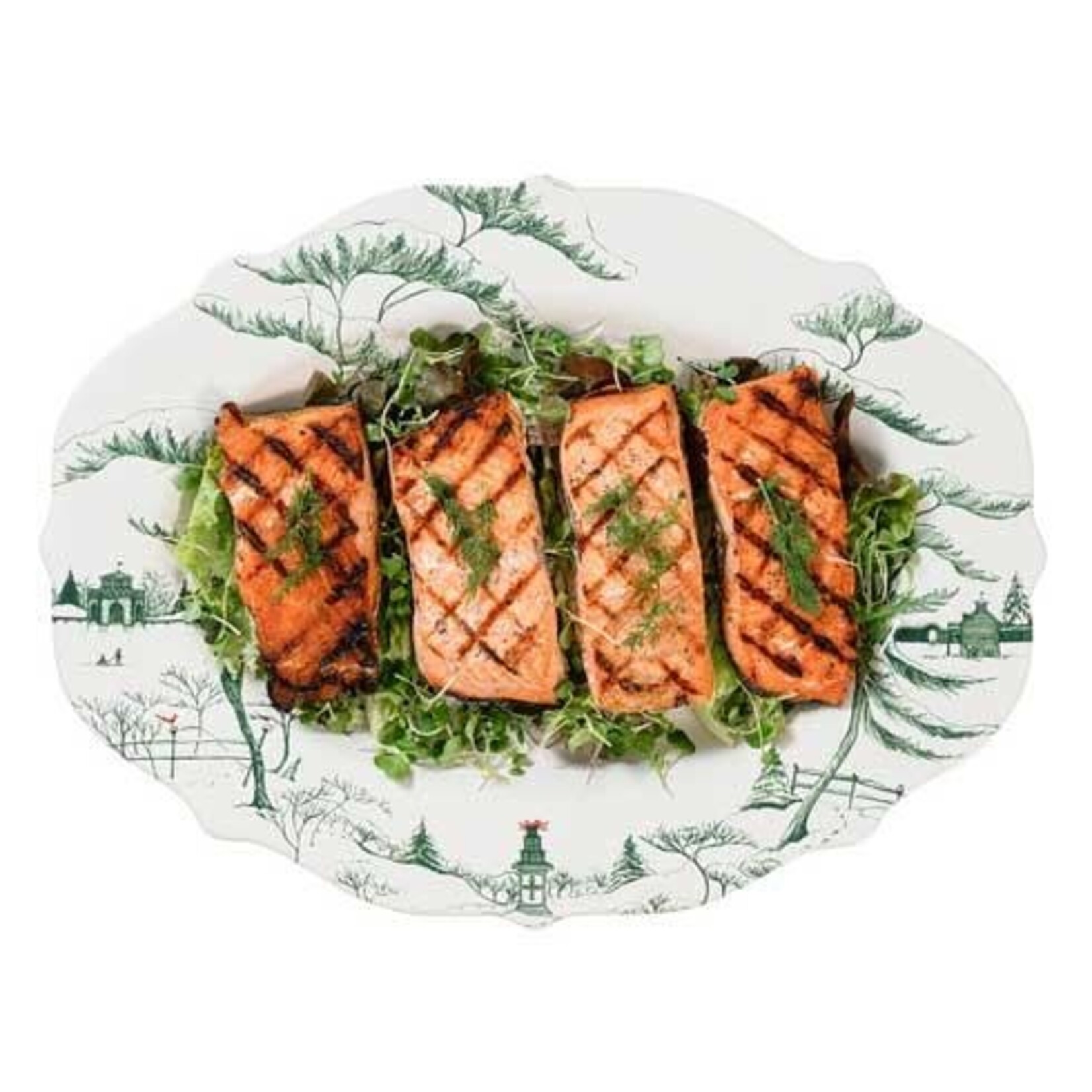 Juliska Country Estate Winter Frolic 18" Serving Platter - Evergreen