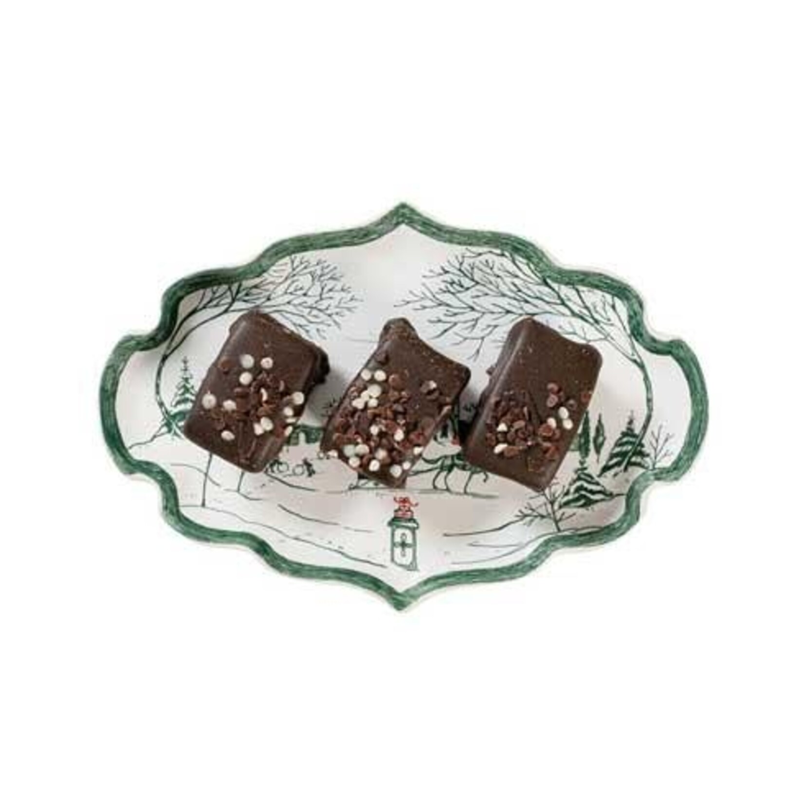 Juliska Country Estate Winter Frolic Gift Tray- Evergreen 7.5 in