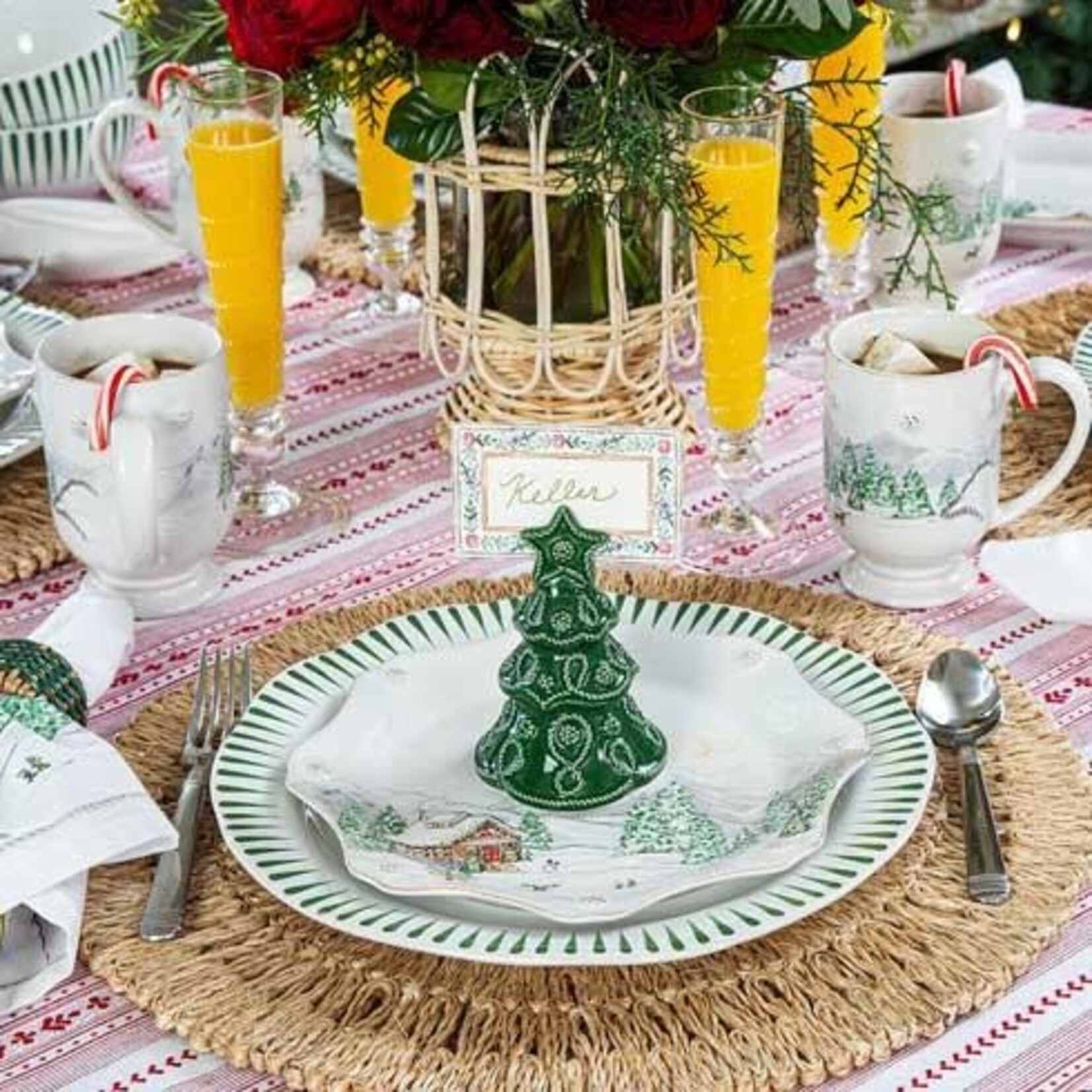 Juliska Berry & Thread Tree Place Card Holder Set/4 - Basil