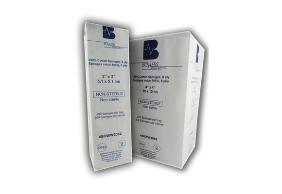 Bower Cotton Gauze 8 Ply 200/bg 4*4"