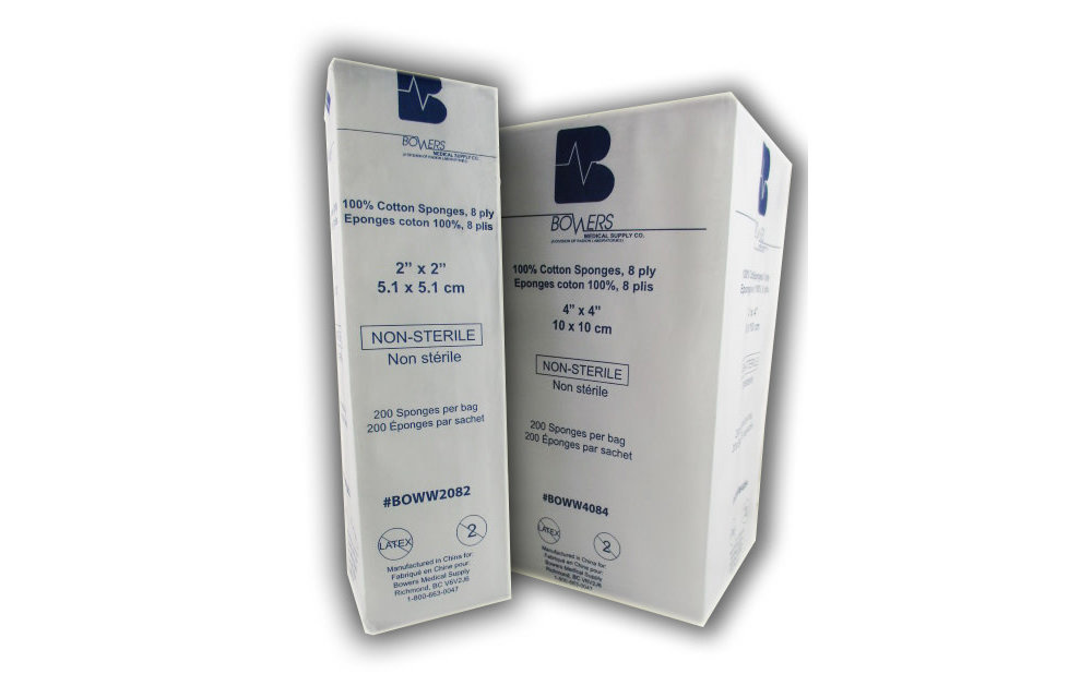 Bower Cotton Gauze 8 Ply 200/bg 4*4"