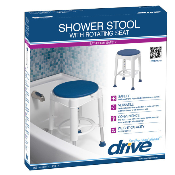 Drive Bath Stool With Padded Rotating Seat
