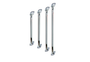 Chrome Knurled Grab Bar with Rotating Flange 16"