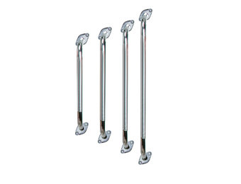 Chrome Knurled Grab Bar with Rotating Flange 16"
