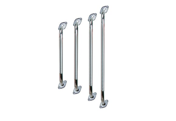 Chrome Knurled Grab Bar with Rotating Flange 16"