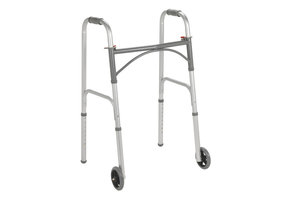 Folding Walker, Two Button with 5" Wheels