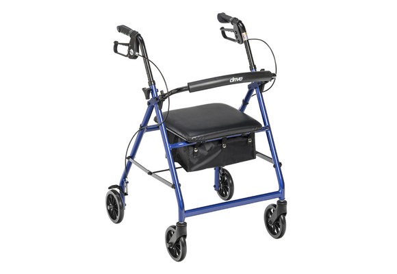 Aluminum Rollator, 6" Casters Blue