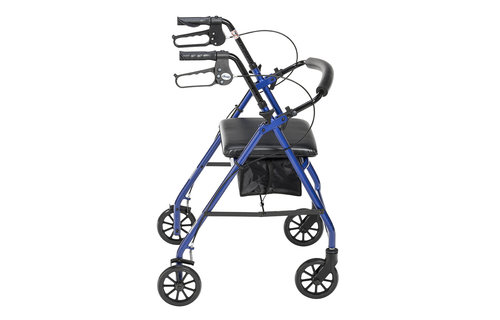 Aluminum Rollator, 6" Casters Blue