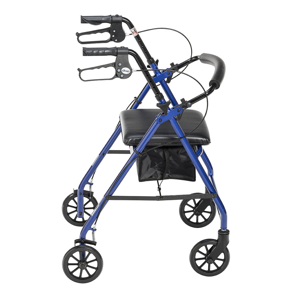 Aluminum Rollator, 6" Casters Blue