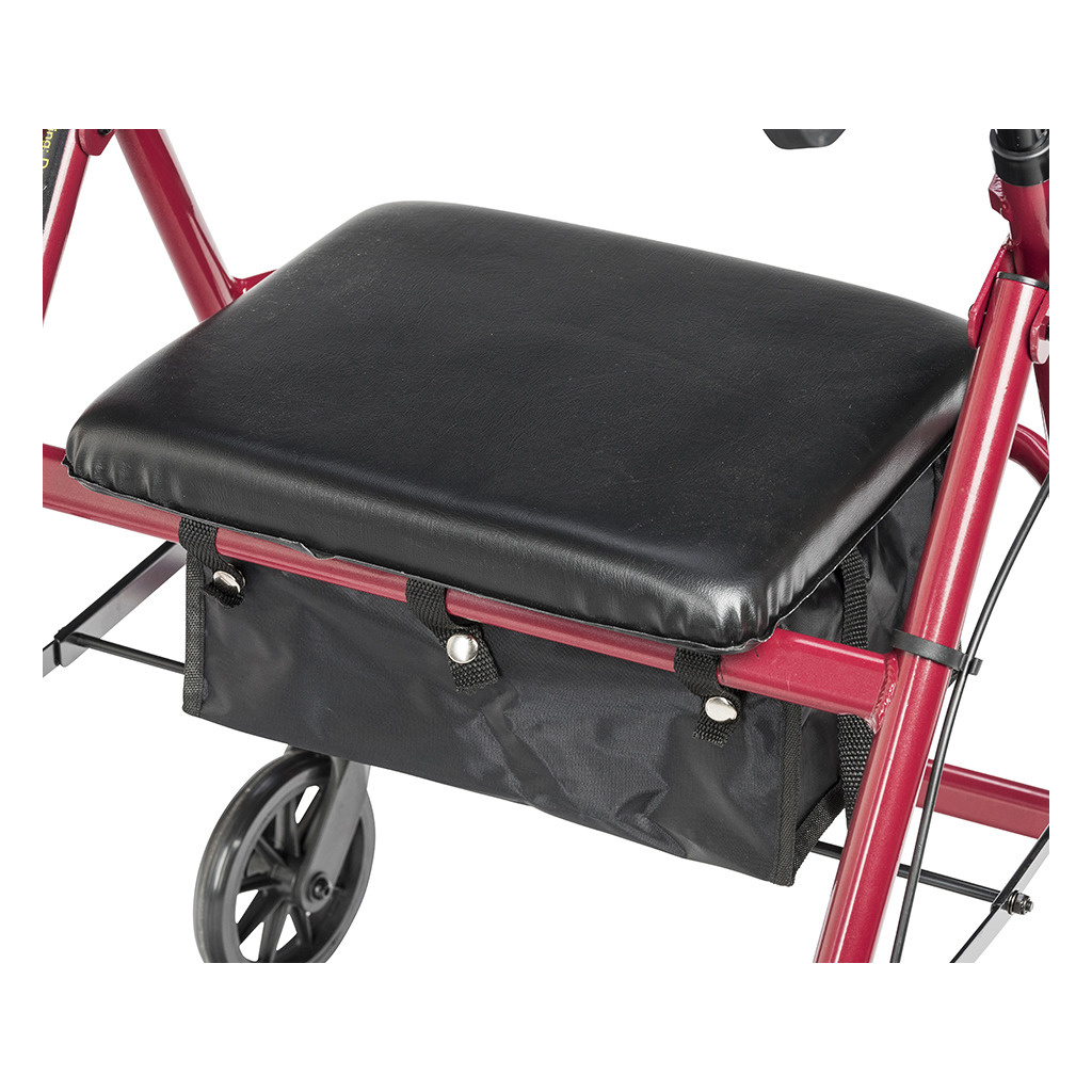 Aluminum Rollator, 7.5" Casters, Red