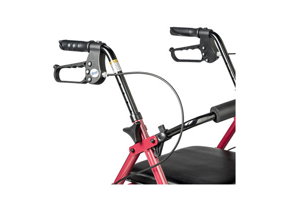 Aluminum Rollator, 7.5" Casters, Red