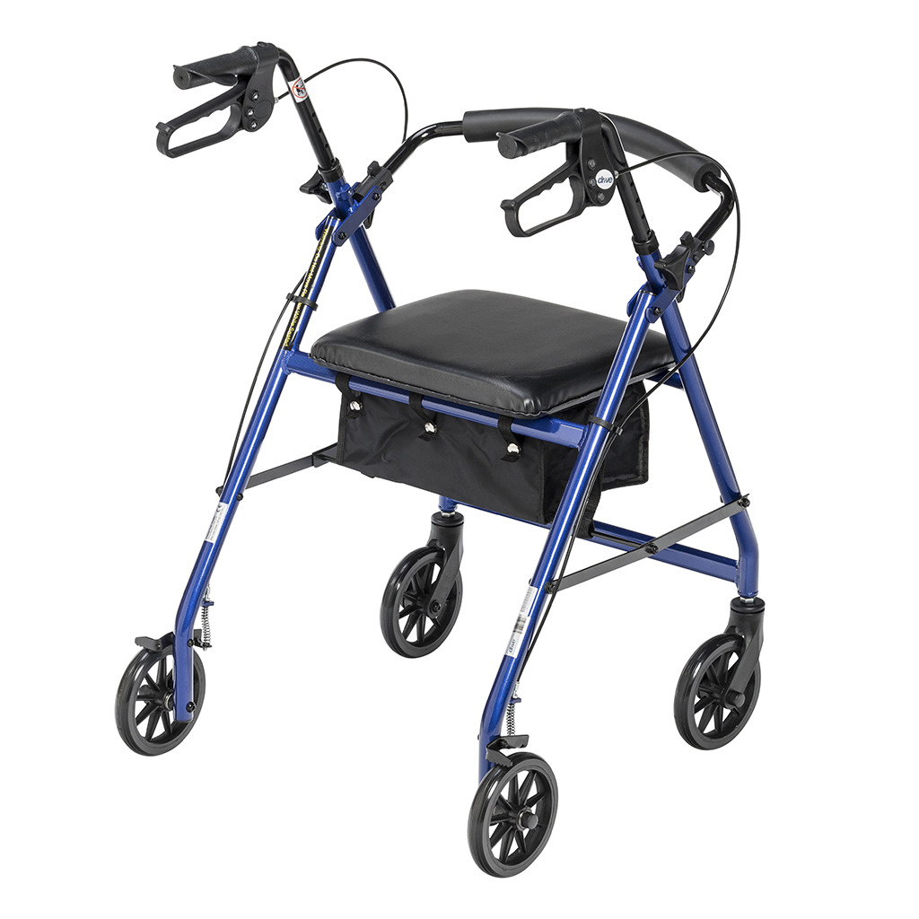 Aluminum Rollator, 7.5" Casters, Blue