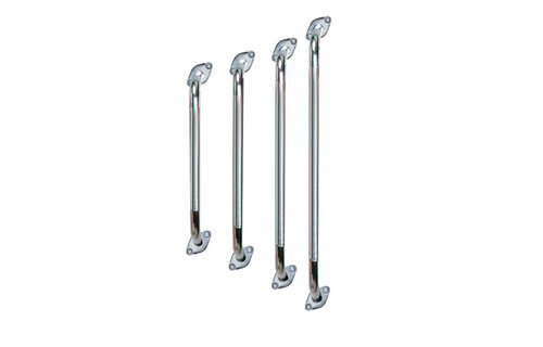 Chrome Knurled Grab Bar with Rotating Flange 24"