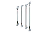 Chrome Knurled Grab Bar with Rotating Flange 18"