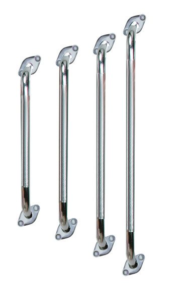 Chrome Knurled Grab Bar with Rotating Flange 18"