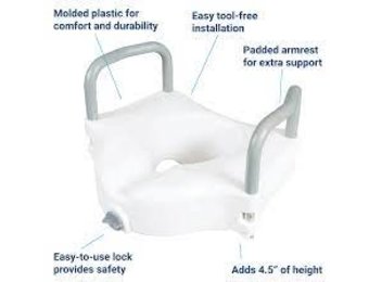 Raised Toilet Seat with Arms