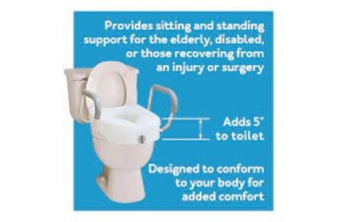 Raised Toilet Seat with Arms