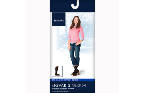 Style Sea Island Cotton For Women & Men 20-30mmHg Men's Medium Short 10Navy