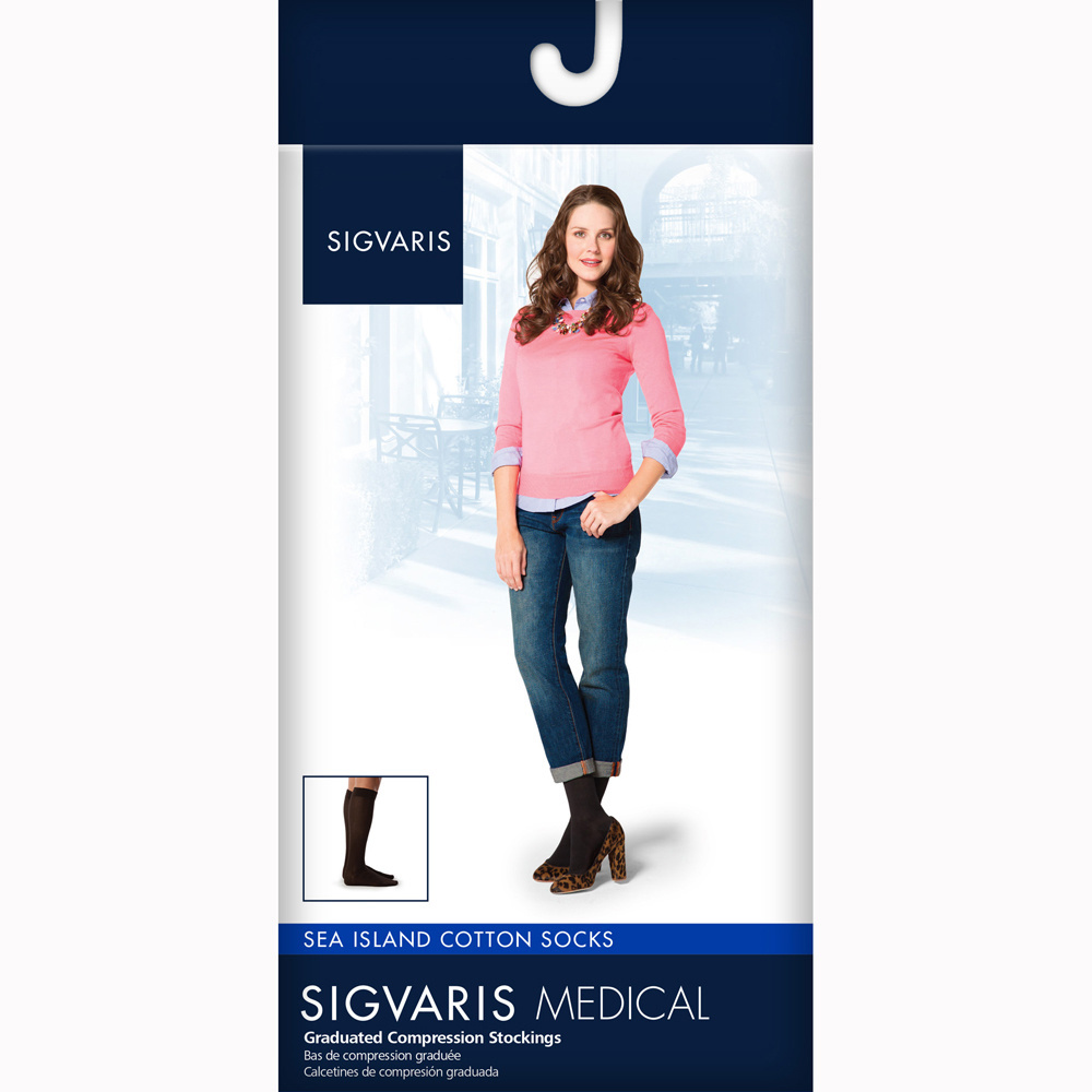 Style Sea Island Cotton For Women & Men 20-30mmHg Men's Medium Short 10Navy