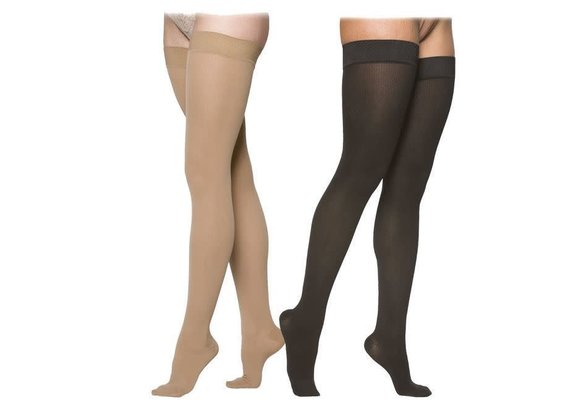 Essential Cotton For Women Thigh High 30-40mmHg Light Beige Small Short