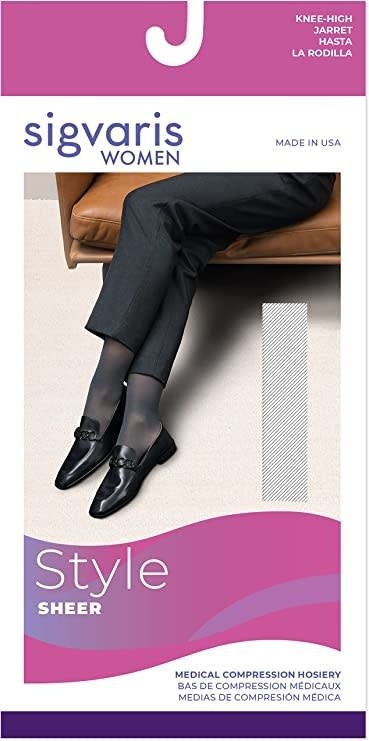Style Medium Sheer Knee High For Women 20-30mmHg