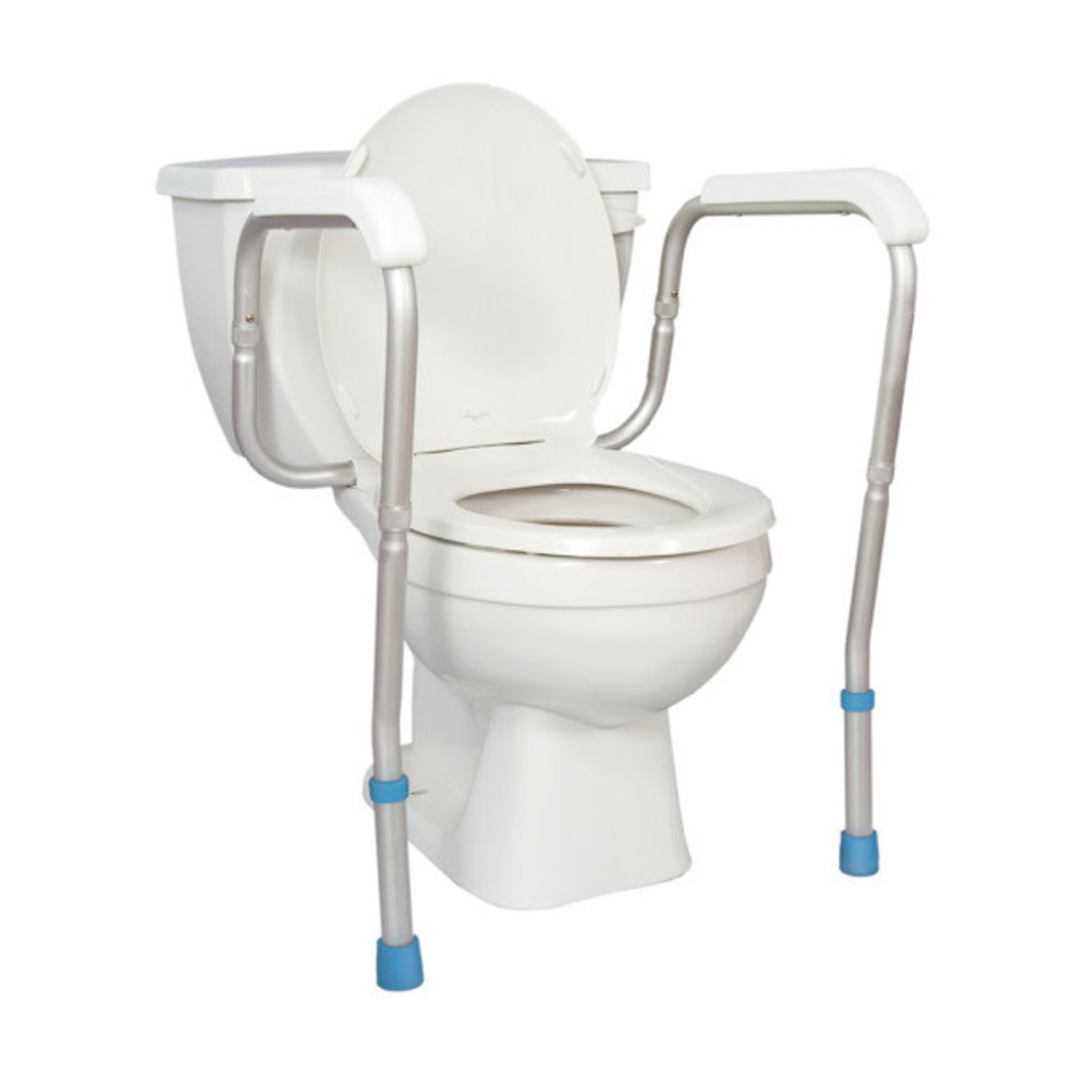 Hospital Toilet Rails AquaSense Adjustable Toilet Safety Rails, to Floor - Medi Healthcare