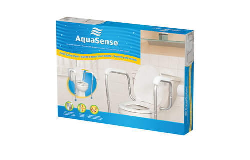 AquaSense Adjustable Toilet Safety Rails, to Floor