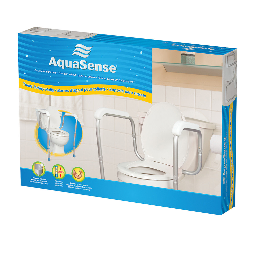 AquaSense Adjustable Toilet Safety Rails, to Floor