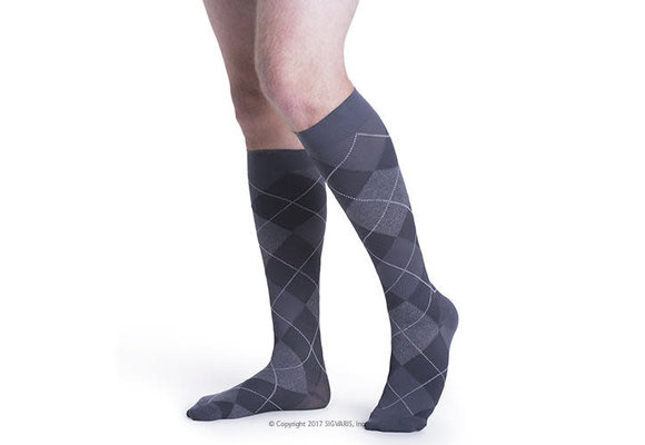 Style Microfiber Patterns For Women & Men 20-30mmHg Men's Small Long 47Graphite Argyle