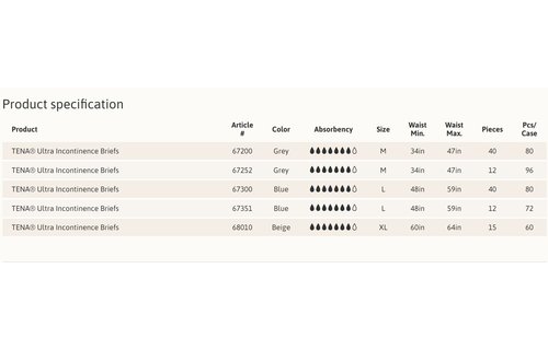 Tena Ultra Brief Large 40/bg 2/bx