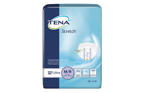 Tena Stretch Brief Ultra Medium/Regular 2/bx 36/bg - Box