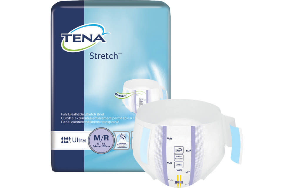 Tena Stretch Brief Ultra Medium/Regular 2/bx 36/bg - Box